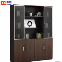 永立铝合金玻璃门文件柜班台背柜组合木质展示柜储物柜组合/ 1600W*400D*2000mmH
