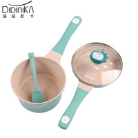 迪迪尼卡(Didinika)宝宝辅食锅婴儿套锅18cm平底汤锅麦饭石不粘锅儿童煎煮一体熬粥蒸