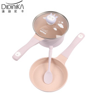 迪迪尼卡（Didinika）宝宝辅食锅婴儿套锅18cm平底汤锅麦饭石不粘锅儿童煎煮一体熬粥蒸