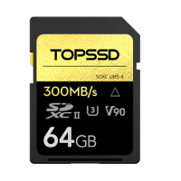 天硕（TOPSSD）300MB/s UHS-II金钻系列微单反相机高速SDXC卡_64GB