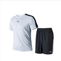 安踏运动宽松针织运动短袖短裤男两件