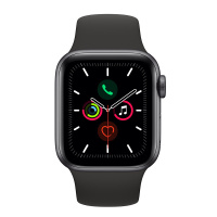 Apple Watch Series5( GPS+蜂窝款 44毫米深空灰色铝金属表壳 黑色运动型表带MWWE2CH/A)