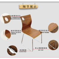 企购优品快餐店曲木椅实心钢筋架