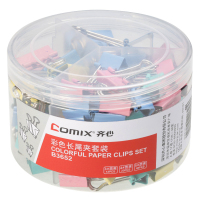 齐心 B3652 彩色长尾票夹套装 3/4/5号