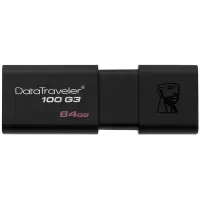 金士顿(Kingston)DT 100G3 64GB USB3.0 U盘 黑色(XF)