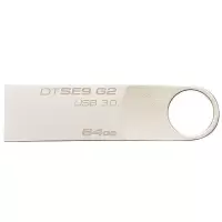 金士顿（Kingston）64GB U盘 DT SE9G2 金属高速优盘 USB3.0 银色（XF)