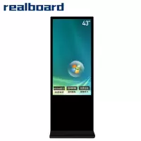 Realboard43英寸立式落地广告机智能网络数字标牌多媒体竖屏播放显示器一体机windows版 LFTR43LW1