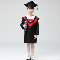 博士服儿童毕业照服装舞蹈演出服涤纶(红色140cm)