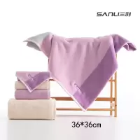 三利 2424 撞色AB纱系列面巾 纯棉毛巾 36*36cm 三条装 颜色随机