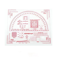 多功能识图用图尺指挥尺地形图量算坡度尺地理坐标尺军事地形学经纬度作业尺子