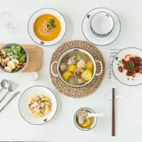 菲米生活（PHMI）碗碟套装骨瓷餐具陶瓷盘子家用面碗汤碗半岛臻品（XF）