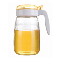 紫丁香玻璃油壶防漏大号厨房油瓶酱醋瓶储油醋壶调味瓶套装油罐香油瓶调料瓶密封性好不漏油 [橙色]650ML(JA6