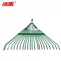 冰禹 BY-178 22齿钢丝耙 落叶耙 园林草耙 铁耙子 草耙子 树叶耙园林工具 绿色(不含杆)