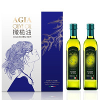 阿茜婭(AGIA)特级初榨橄榄油贵宾礼盒2瓶500ML特级橄榄油