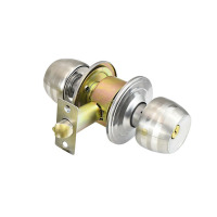 球形旋转门把手 门锁 70#锁舌 银色