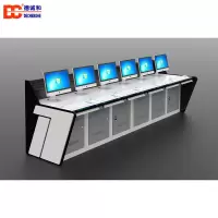 德诚和(DCH)控制台(含台面板+键盘托+屏风铝槽+柜体+台脚) 烤漆钢木控制台(3680W*950D*1050Hmm)
