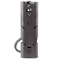 兵行者 不锈钢口哨户外求生哨野外高频口哨地震救生哨高分贝双孔爆音哨子 高爆音口哨钛灰