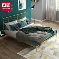 A家家具ins风 铁艺床1.8米双人床公寓铁架床带软靠床DA0176 1.8米架子床