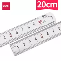 得力(deli)8462钢尺20厘米尺子20cm钢直尺不锈钢刻度尺木工用绘图仪尺(SW)