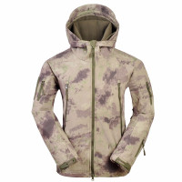 兵行者 户外冲锋衣男 软壳冲锋衣 鲨鱼皮抓绒衣 运动服装 废墟色上衣 XXL号