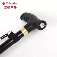 三极户外(Tripolar) TP3904 折叠户外登山杖带灯款老年伸缩直柄手杖徒步爬山轻巧老人拐棍