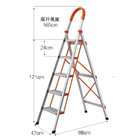 五步梯 家用梯五步折叠梯人字梯室加厚铝合金平台梯