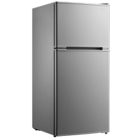 美的 双门冰箱 112升直冷双门式冰箱冷柜三级 银灰