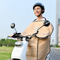 雅迪电动车挡风被秋季 春秋薄款防水防雨防晒遮阳电瓶车男女通用挡风罩电动车防晒手套 橙色均码
