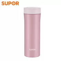 苏泊尔(SUPOR)C+系列保温杯316L不锈钢男女士水杯车载便携学生杯办公室茶杯户外情侣杯子 450ml-肉桂粉