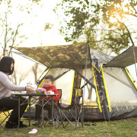 狼行者 帐篷户外3-4人家庭套装野营露营防水野外全自动帐篷 迷彩色 LXZ-1056