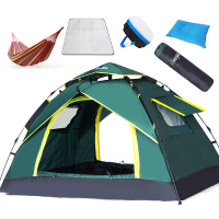 狼行者 全自动户外帐篷3-4人休闲防水免搭建双人露营帐篷套装 LXZ-1002-1 基础款套餐