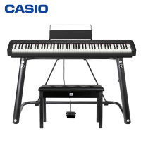 卡西欧(CASIO)电钢琴 EP-S120通用便携式88键重锤时尚考级数码钢琴套机(黑色单机+时尚架+延音踏板)