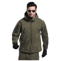 兵行者 男户外薄款冲锋衣软壳TAD冲锋衣鲨鱼皮运动服装 军绿色上衣 S