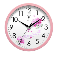 北极星 POLARIS 2842 11英寸 静音简约石英钟 粉樱花