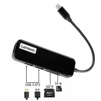 联想(Lenovo)玻璃镜面转接线Type-C扩展坞usb分线器扩展一拖四VGA读卡器hdmi EH05