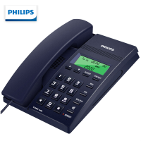 飞利浦(PHILIPS）电话机座机 固定电话 办公家用 免提通话 免电池 来电显示 CORD040蓝色
