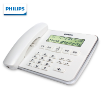 飞利浦(PHILIPS)电话机座机  固定电话 办公家用 来电显示 双插孔 CORD218 (白色)