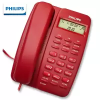  飞利浦(PHILIPS)电话机座机 固定电话 办公家用 免电池设计 来电显示 TD-2808 (红色)
