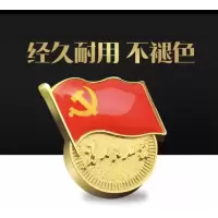 [不褪色]镀金标准党徽胸章 厚度2mm 别针扣(50个装)