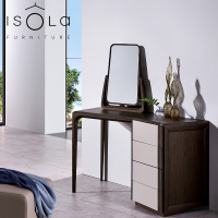 华鹤家具ISOLA系列简约实用意式现代纯实木梳妆台+梳妆凳 HW16011