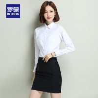 罗蒙女士职业西装裙一步裙弹力包臀裙藏青色