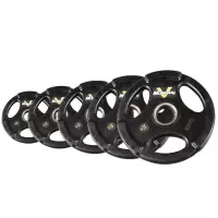 MDBuddy摩登杠铃片包胶杠铃片三孔手抓奥杆大孔片 采用优质橡胶 10KG 2片