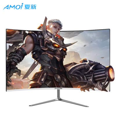 夏新（Amoi）23.8英寸曲面电脑显示器高清护眼家用办公网吧液晶监控HDMI显示屏幕 白色微边框75Hz