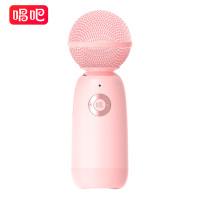 唱吧精灵麦克风Q3撫子花粉蓝牙麦克风 话筒音响K歌麦 全民K歌手机/电脑麦克风 唱放一体