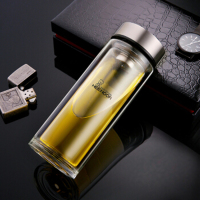 希诺双层玻璃杯男女士带盖过滤网隔热茶杯耐热防漏透明水杯子XN-9300系列 XN-9300-180ML(QH)