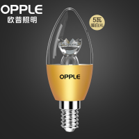 欧普照明(OPPLE)led灯泡 E14水晶灯泡吊灯灯泡壁灯球泡小螺口蜡烛泡螺旋 尖泡 奢华金5W暖白光
