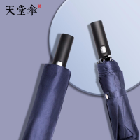 天堂伞全自动伞雨伞加固大伞三折伞商务伞晴雨伞黑胶防晒伞防紫外线伞遮阳伞晴雨两用伞男女 5#藏青