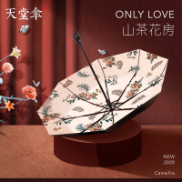 天堂伞全自动遮阳伞防晒伞太阳伞黑胶防晒防紫外线晴雨伞ins系女 1#