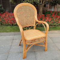 Aibik 藤椅靠背户外休闲阳台办公椅天然单人藤椅 橘黄色 一把