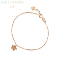 周生生(CHOW SANG SANG)18K红色黄金薄荷系列五角星手链 91600B定价